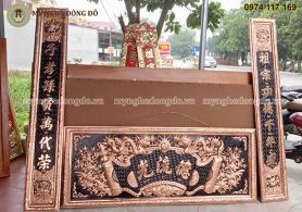 Bộ hoành phi câu đối bằng đồng đỏ Đức Lưu Quang kích thước sản phẩm 1m55